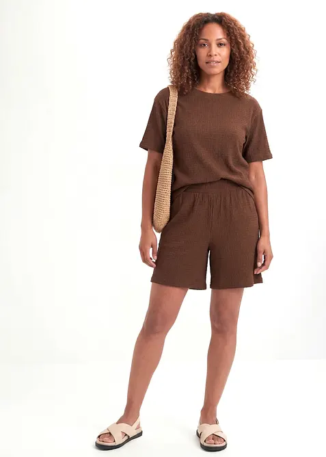 Dra p&aring;-shorts av kr&auml;pp, bonprix