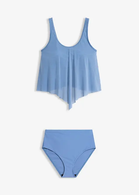 Tankini med transparent mesh (2 delar), bonprix