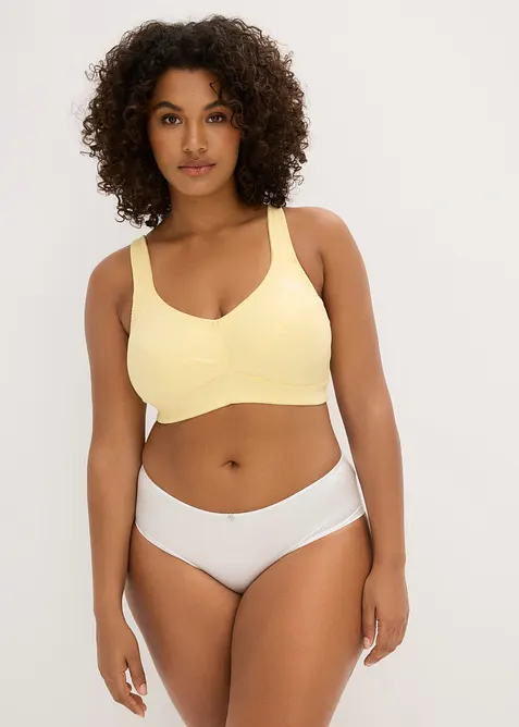 BH utan bygel, med ekologisk bomull (2-pack), bonprix