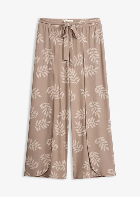 Byxa med omlottlook i kr&auml;ppad jersey, bonprix