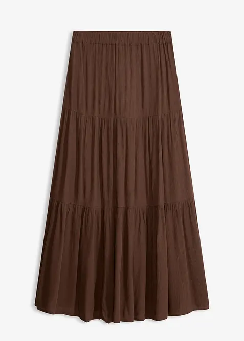 Maxikjol med v&aring;der i viskos med struktur, bonprix