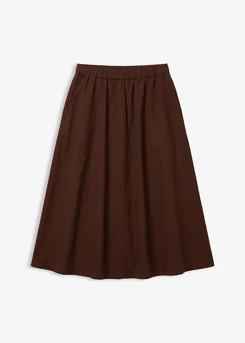 Mellanl&aring;ng kjol i linnemix, bonprix