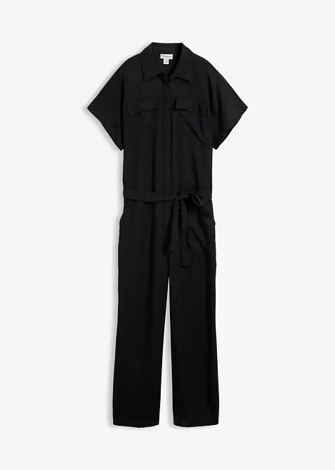 Jumpsuit med sk&auml;rp i f&ouml;ljsam lyocell, bonprix