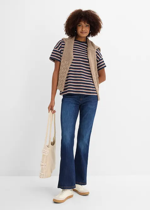 Bootcut Jeans High Waist, med bekv&auml;m midja, bonprix