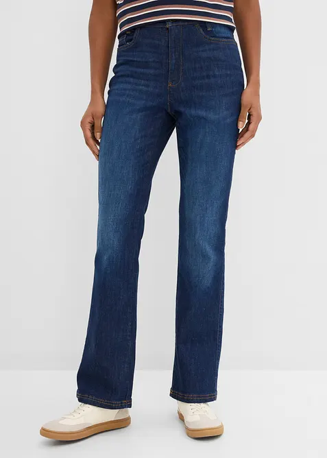 Bootcut Jeans High Waist, med bekv&auml;m midja, bonprix