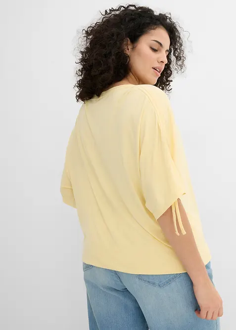 Viskostopp med rynkade &auml;rmslut, bonprix