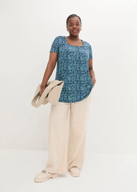 Trik&aring;tunika med halvl&aring;ng &auml;rm, bonprix