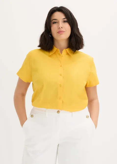 Kort&auml;rmad poplinblus, bonprix