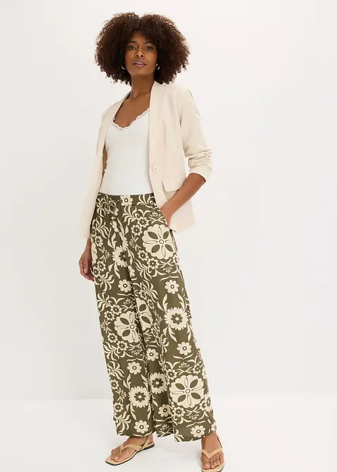 Vid byxa i b&ouml;ljande viskos, bonprix