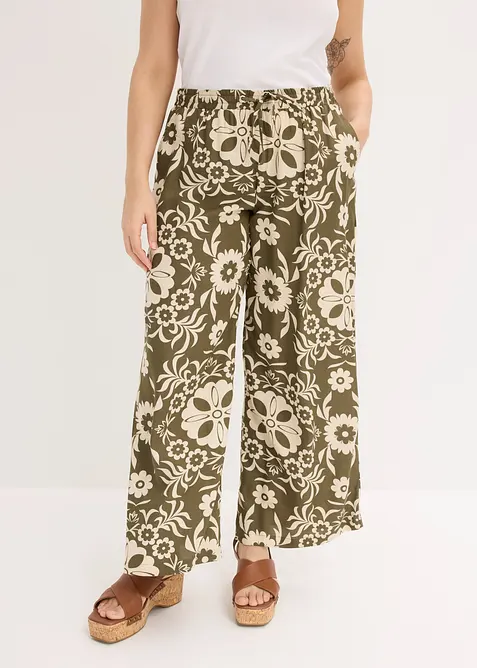 Vid byxa i b&ouml;ljande viskos, bonprix