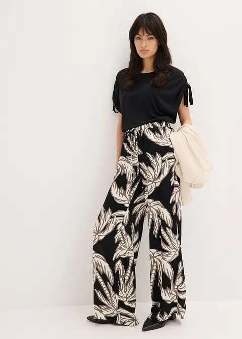 Vid byxa i b&ouml;ljande viskos, bonprix