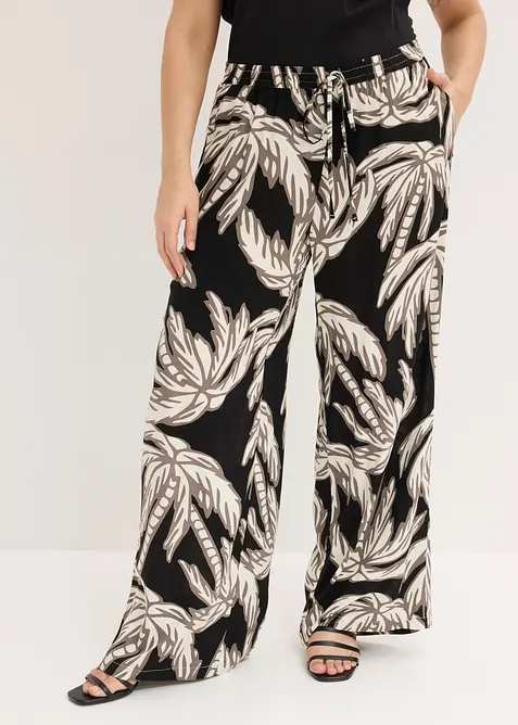 Vid byxa i b&ouml;ljande viskos, bonprix