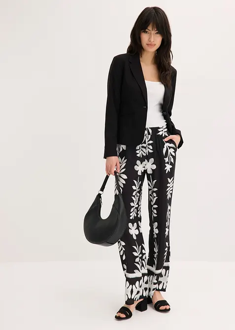 M&ouml;nstrad byxa i f&ouml;ljsam viskos, bonprix