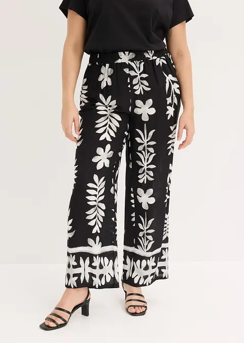 M&ouml;nstrad byxa i f&ouml;ljsam viskos, bonprix