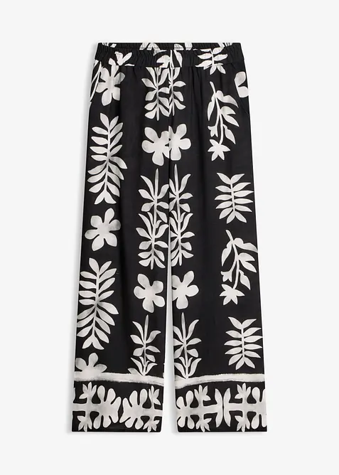 M&ouml;nstrad byxa i f&ouml;ljsam viskos, bonprix