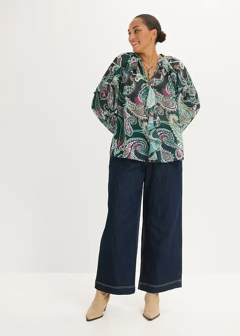 Blustunika med volanger, bonprix