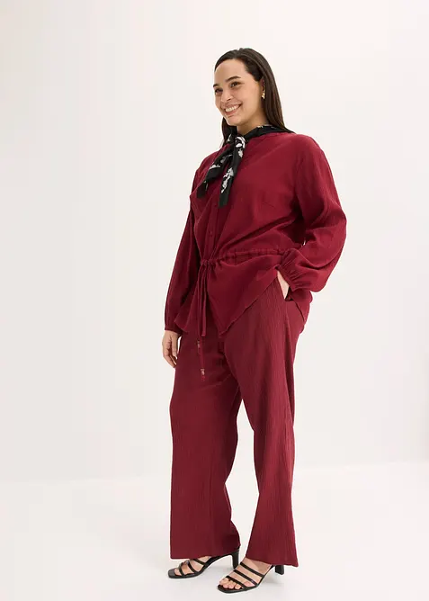 Dra p&aring;-byxa med struktureffekt, bonprix