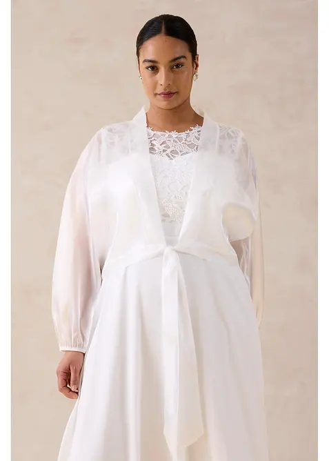 Bolero av tunn tyll med knytdetalj, bonprix