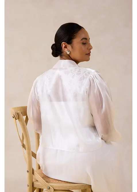 Bolero av tunn tyll med knytdetalj, bonprix