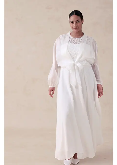 Bolero av tunn tyll med knytdetalj, bonprix