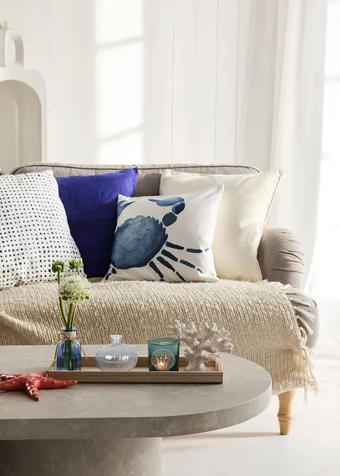 Dekorativ bricka med vaser + ljus (set med 5 delar), bonprix