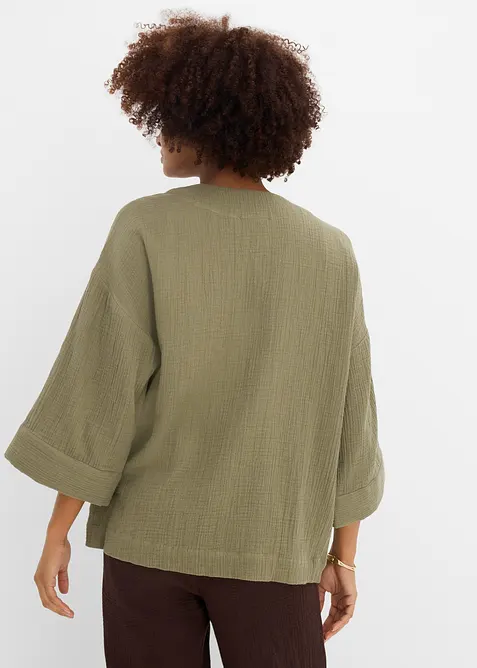 Kimono i luftig bomullsmuslin, bonprix