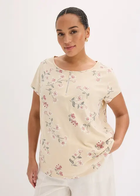 Oversizetopp i bomullsmix, bonprix