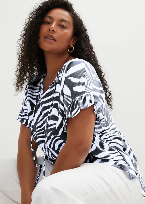 Avslappnad blustunika i viskos, bonprix