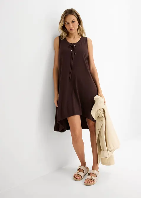 Jerseykl&auml;nning med sn&ouml;rning, bonprix