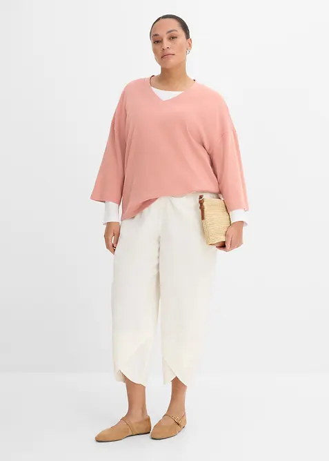 3/4-byxa i tunn linneblandning, bonprix