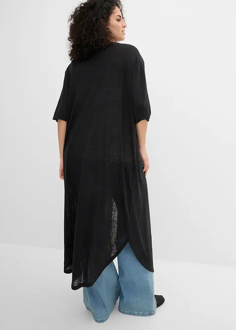 L&aring;ng cardigan med linnelook, bonprix