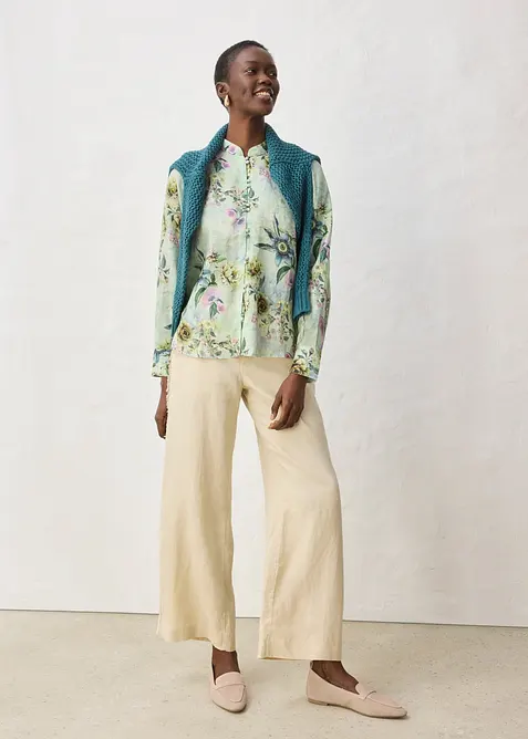 Volangblus av svalkande rami, bonprix