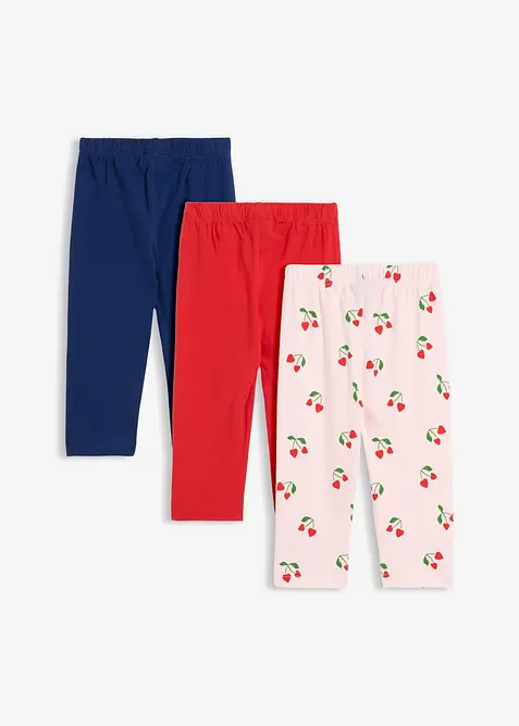 Caprileggings med ekologisk bomull och stretch (3-pack), bonprix