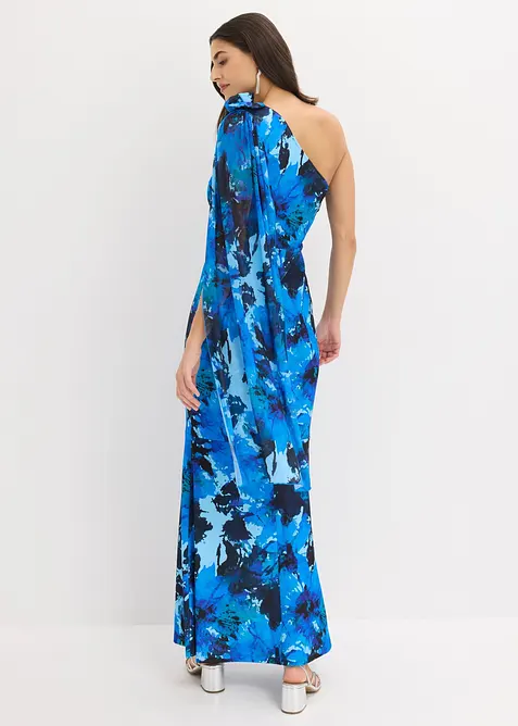 Aftonkl&auml;nning i one shoulder-stil med blomapplikation, bonprix