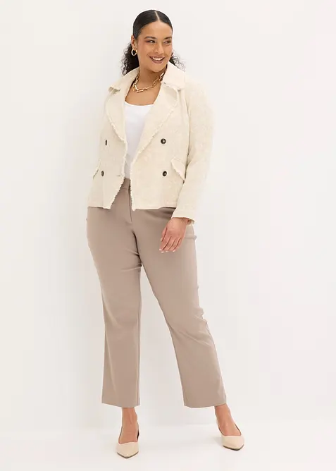 Jacka av bomullsjacquard med lin, bonprix