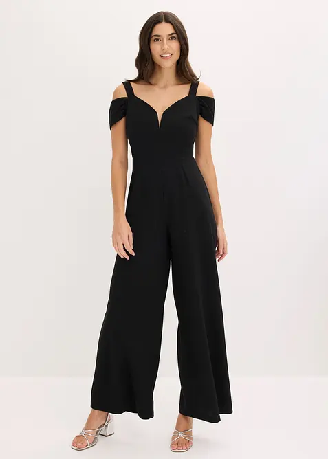 Jumpsuit av kr&auml;pp med struktur, bonprix