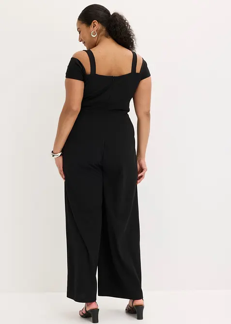 Jumpsuit av kr&auml;pp med struktur, bonprix