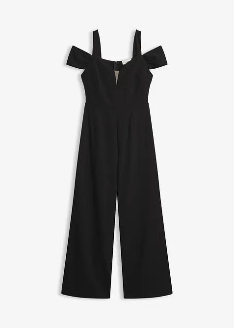 Jumpsuit av kr&auml;pp med struktur, bonprix