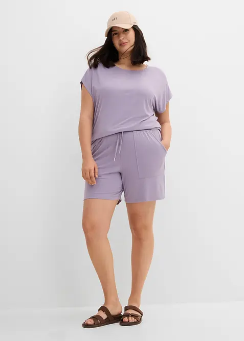 Topp och shorts i mjuk viskosmix (2 delar), bonprix