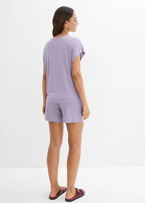 Topp och shorts i mjuk viskosmix (2 delar), bonprix