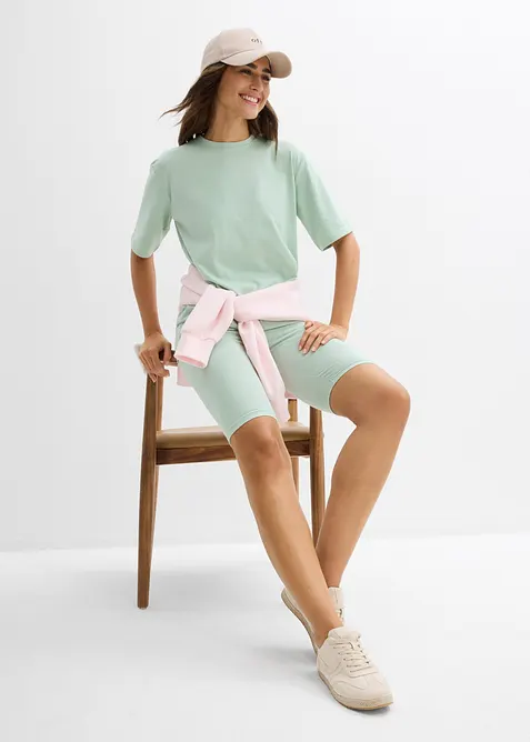 Topp och cykelbyxa med bomull och stretch (2 delar), bonprix