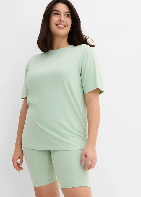 Topp och cykelbyxa med bomull och stretch (2 delar), bonprix