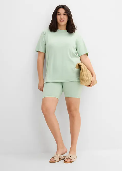 Topp och cykelbyxa med bomull och stretch (2 delar), bonprix