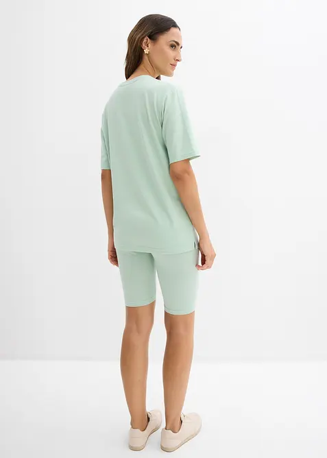 Topp och cykelbyxa med bomull och stretch (2 delar), bonprix