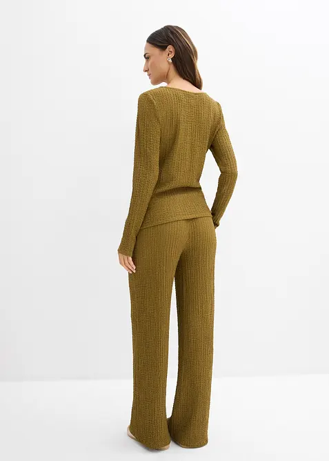 Topp och byxa (2 delar) av mjuk kr&auml;pp, bonprix