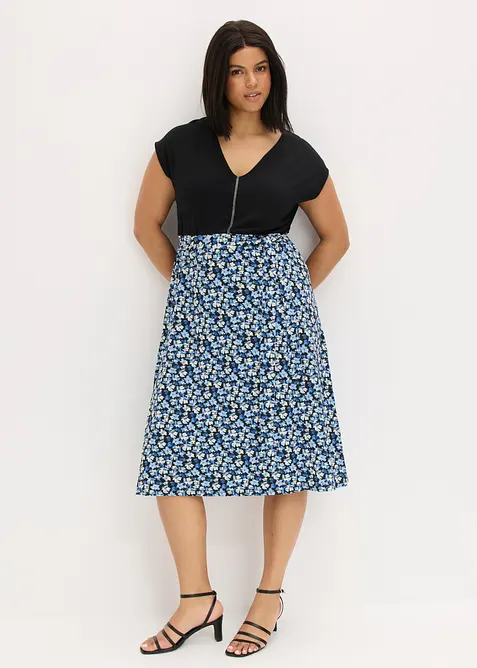 Mellanl&aring;ng jerseykl&auml;nning i viskosmix, bonprix