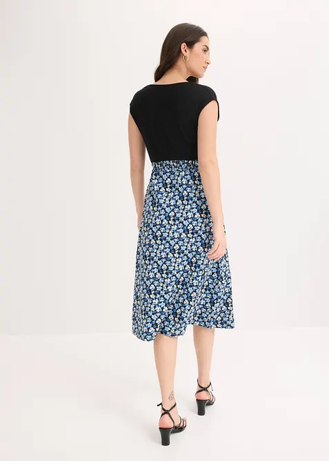 Mellanl&aring;ng jerseykl&auml;nning i viskosmix, bonprix