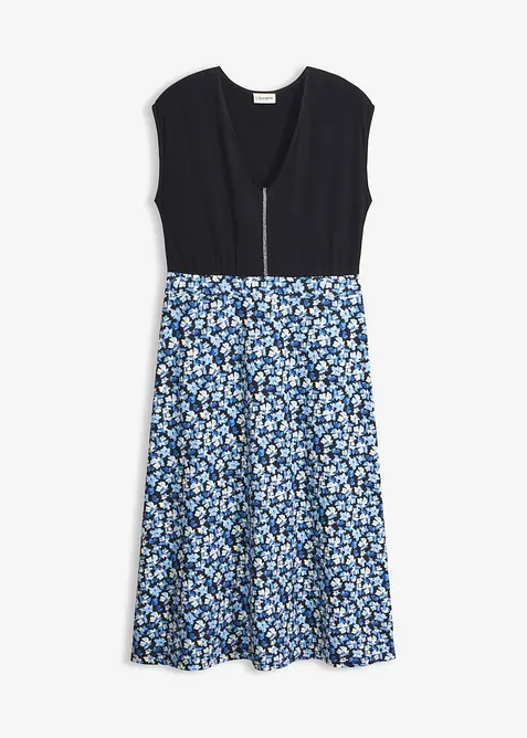 Mellanl&aring;ng jerseykl&auml;nning i viskosmix, bonprix