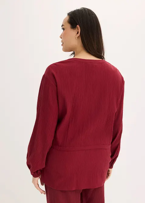 Blus i krinklat material med struktur, bonprix