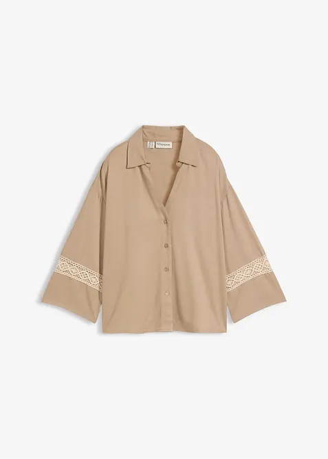 Blus i f&ouml;ljsam viskos, bonprix